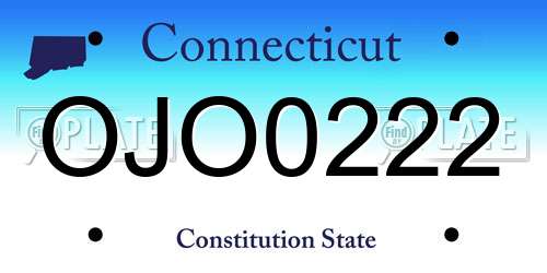 OJO0222 Connecticut License Plate
