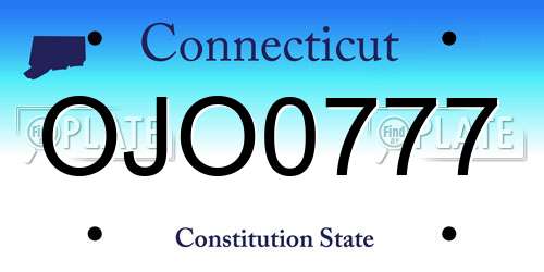 OJO0777 Connecticut License Plate