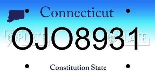 OJO8931 Connecticut License Plate