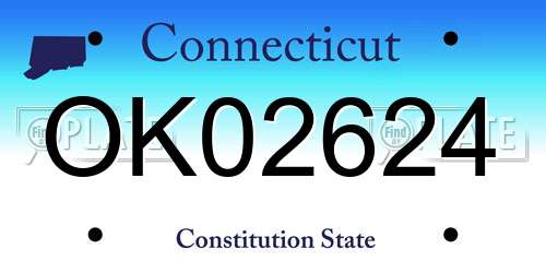 OK02624 Connecticut License Plate