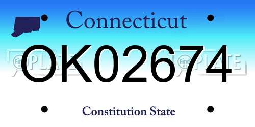 OK02674 Connecticut License Plate