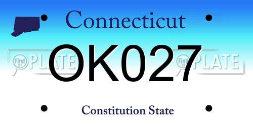 OK027 Connecticut License Plate