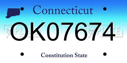 OK07674 Connecticut License Plate