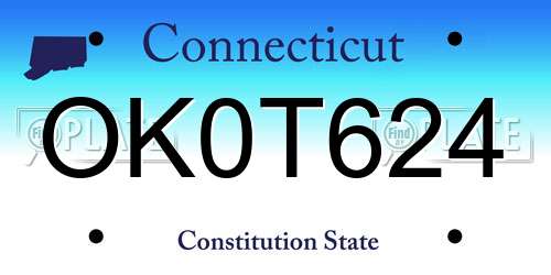 OK0T624 Connecticut License Plate