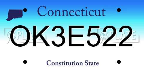OK3E522 Connecticut License Plate