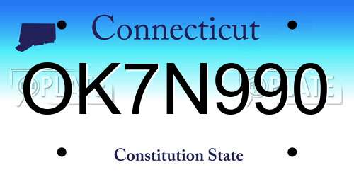 OK7N990 Connecticut License Plate