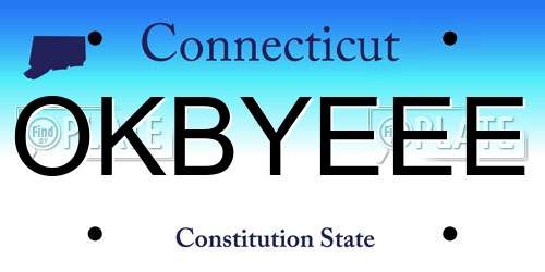 OKBYEEE Connecticut License Plate