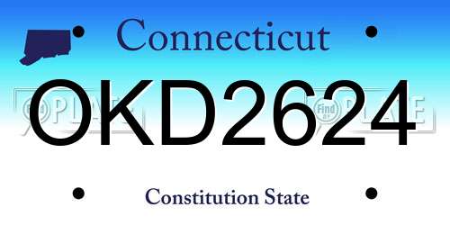 OKD2624 Connecticut License Plate