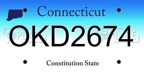 OKD2674 Connecticut License Plate
