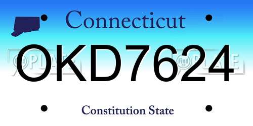 OKD7624 Connecticut License Plate
