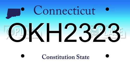 OKH2323 Connecticut License Plate