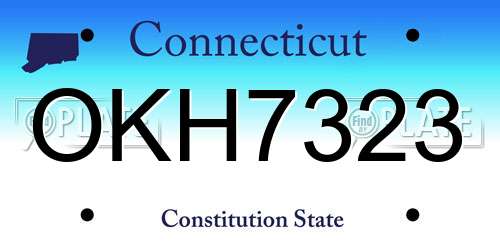 OKH7323 Connecticut License Plate
