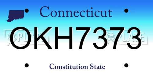 OKH7373 Connecticut License Plate