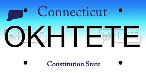 OKHTETE Connecticut License Plate