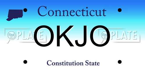 OKJO Connecticut License Plate