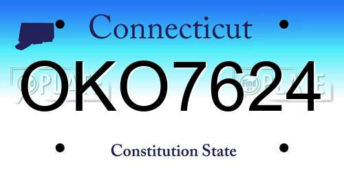 OKO7624 Connecticut License Plate