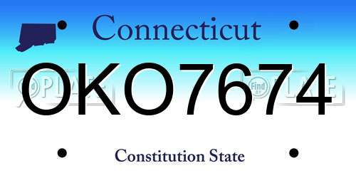 OKO7674 Connecticut License Plate