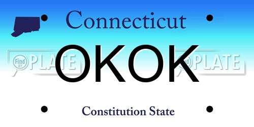 OKOK Connecticut License Plate