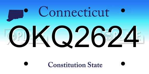 OKQ2624 Connecticut License Plate