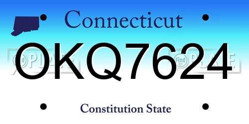 OKQ7624 Connecticut License Plate