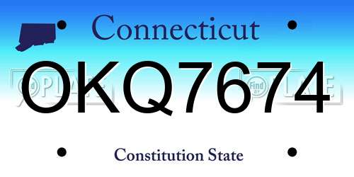 OKQ7674 Connecticut License Plate