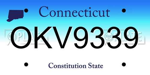 OKV9339 Connecticut License Plate