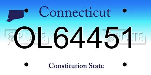 OL64451 Connecticut License Plate