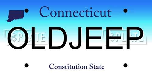 OLDJEEP Connecticut License Plate