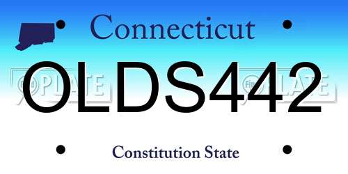 OLDS442 Connecticut License Plate