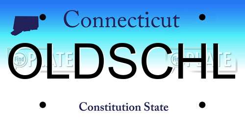 OLDSCHL Connecticut License Plate