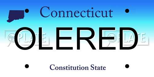 OLERED Connecticut License Plate