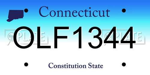 OLF1344 Connecticut License Plate