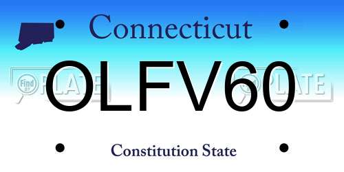 OLFV60 Connecticut License Plate