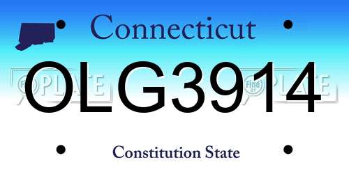 OLG3914 Connecticut License Plate