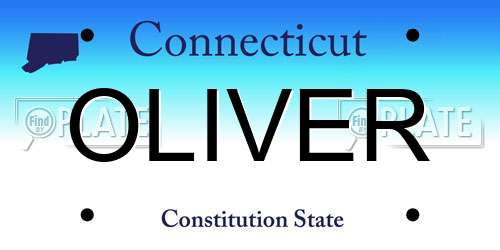 OLIVER Connecticut License Plate