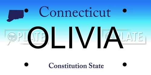 OLIVIA Connecticut License Plate