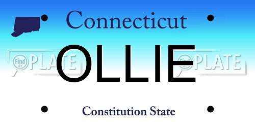 OLLIE Connecticut License Plate