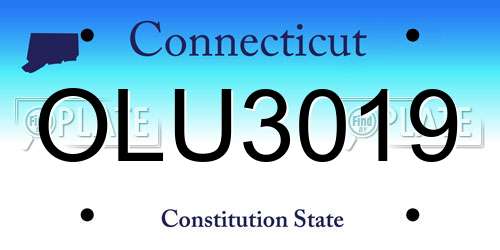 OLU3019 Connecticut License Plate