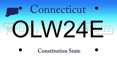 OLW24E Connecticut License Plate