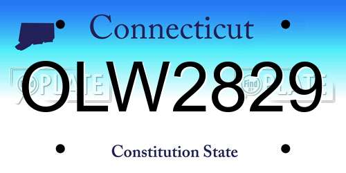 OLW2829 Connecticut License Plate