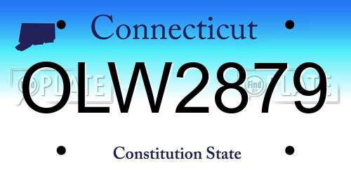 OLW2879 Connecticut License Plate