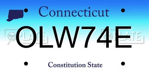 OLW74E Connecticut License Plate