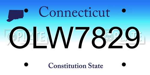 OLW7829 Connecticut License Plate