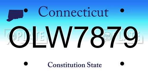 OLW7879 Connecticut License Plate