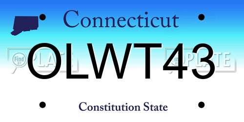 OLWT43 Connecticut License Plate