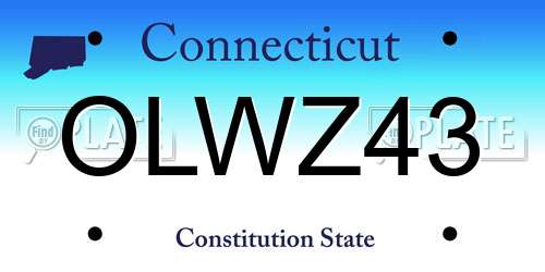 OLWZ43 Connecticut License Plate