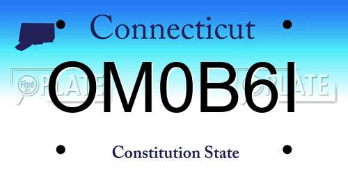 OM0B6I Connecticut License Plate