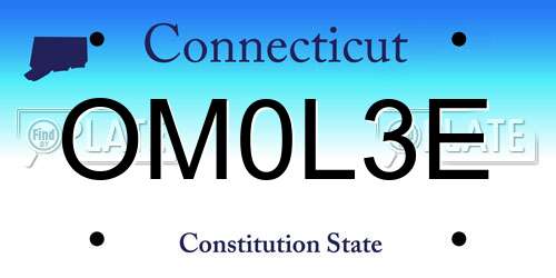 OM0L3E Connecticut License Plate