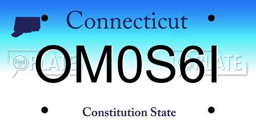 OM0S6I Connecticut License Plate
