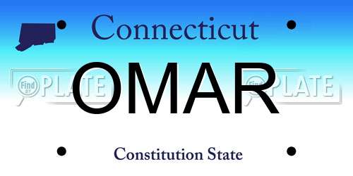 OMAR Connecticut License Plate